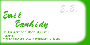 emil banhidy business card